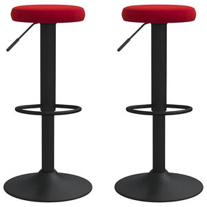 vidaXL Barstol 2 st vinr&ouml;d sammet