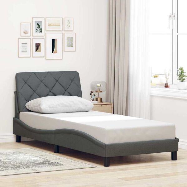 vidaXL Bed Frame without Mattress Dark Grey 80x200 cm Fabric