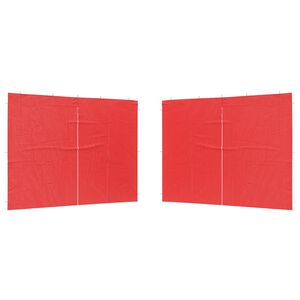 vidaXL Partyt&auml;ltv&auml;gg 2 st 300 x 195 cm R&ouml;d PE och st&aring;l