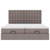 vidaXL Ottoman s&auml;ngram med madrasser taupe 200x200 cm tyg