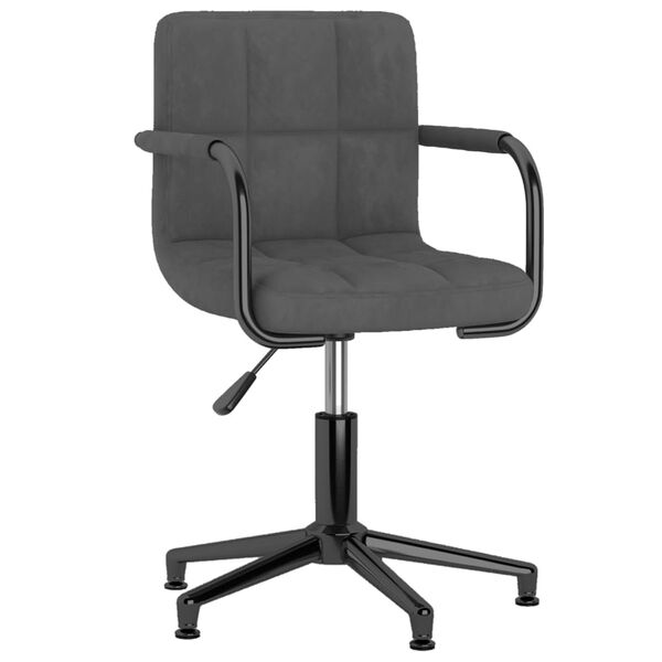 vidaXL Snurrbara matstolar 2 st m&ouml;rkgr&aring; sammet