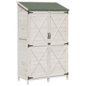 vidaXL Tr&auml;dg&aring;rdshus Vit 106 x 56 x 176,5 cm Konstruerat tr&auml;