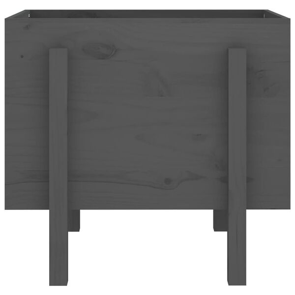 vidaXL Odlingslåda 62x50x57 cm grå massiv furu