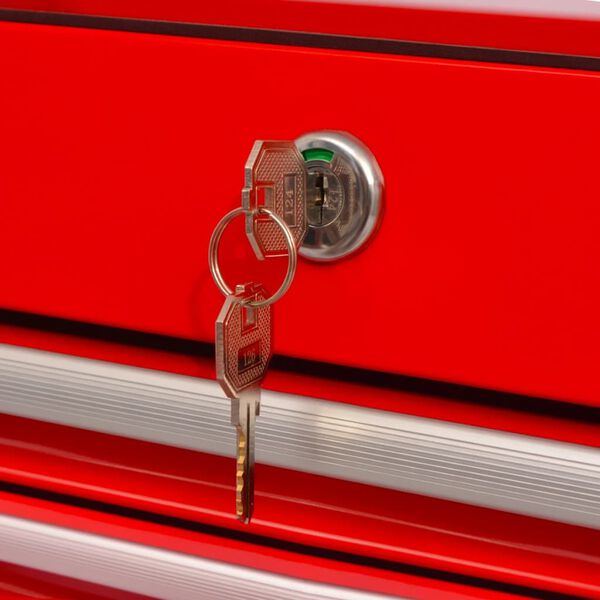 vidaXL Verktygsvagn med 14 l&aring;dor XXL st&aring;l r&ouml;d