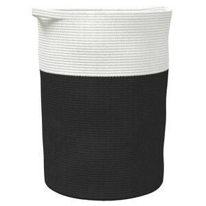 vidaXL F&ouml;rvaringskorg svart och vit &Oslash;49x65 cm bomull