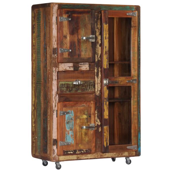 vidaXL H&ouml;gsk&aring;p 90x42x142 cm massivt &aring;tervunnet tr&auml;