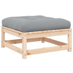 vidaXL Fotpall med dyna f&ouml;r tr&auml;dg&aring;rden massiv furu