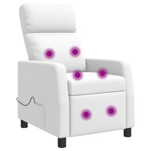 vidaXL Massagef&aring;t&ouml;lj Vit Konstl&auml;der