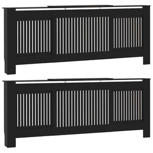 vidaXL Radiatorlock 2 pcs Svart 205 x 20,5 x 81,5 cm Konstruerat tr&auml;