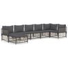 vidaXL Loungegrupp 7 delar med dynor antracit konstrotting
