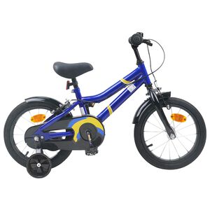 vidaXL Barncykel 14 Tum fr&aring;n 3-5 &aring;r gammal Bl&aring; vit