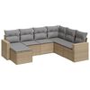 vidaXL Matgrupp f&ouml;r tr&auml;dg&aring;rden med dynor 7 delar beige konstrotting