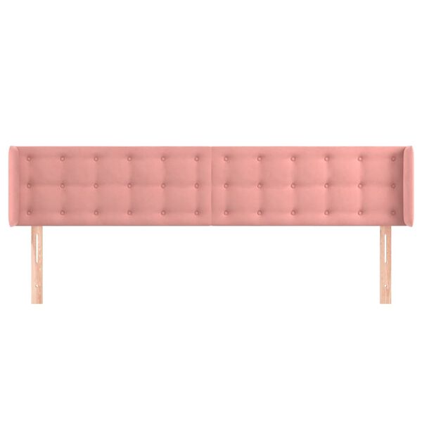 vidaXL S&auml;nggavel med kanter rosa 163x16x78/88 cm sammet