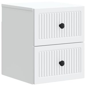 vidaXL V&auml;ggmonterat S&auml;ngbord Vit 33 x 34,5 x 40 cm Konstruerat tr&auml;