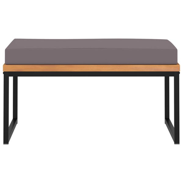 vidaXL Fotpall med dyna 66x66x36 cm massivt akaciaträ mörkgrå