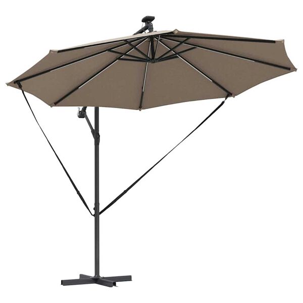 vidaXL Cantilever bananparasol Taupe 294 x 294 x 248 cm
