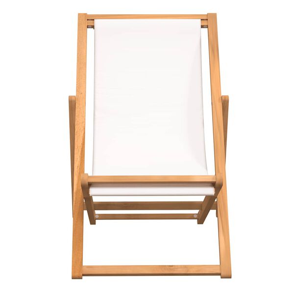 vidaXL Strandstol teakträ 56x105x96 cm gräddvit