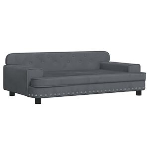 vidaXL Hundb&auml;dd m&ouml;rkgr&aring; 90x53x30 cm sammet