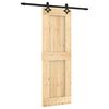 vidaXL Skjutd&ouml;rr Naturlig och svart 70 x 210 cm Massiv furutr&auml;d&ouml;rr
