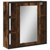 vidaXL Spegelsk&aring;p f&ouml;r badrum r&ouml;kf&auml;rga ek 60x16x60 cm konstruerat tr&auml;