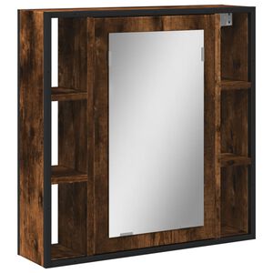vidaXL Spegelsk&aring;p f&ouml;r badrum r&ouml;kf&auml;rga ek 60x16x60 cm konstruerat tr&auml;