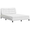 vidaXL Bed with Mattress "Hvar" White 140x200 cm Faux Leather