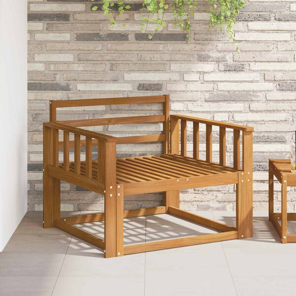 vidaXL Utomhus Mellansoffa Massivt Akaciatr&auml; Naturf&auml;rg