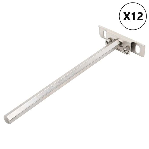 vidaXL Konsoler f&ouml;r flytande hyllplan 12st osynlig &Oslash;12x200 mm kolst&aring;l