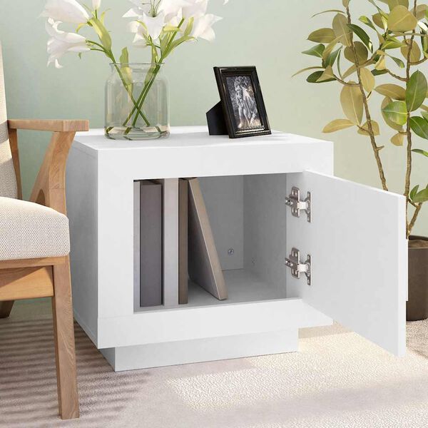 vidaXL Soffbord vit 51x50x45 cm konstruerat tr&auml;