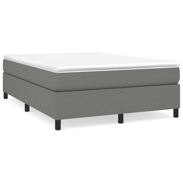 vidaXL Boxspring-sängram mörkgrå 140x190 cm tyg
