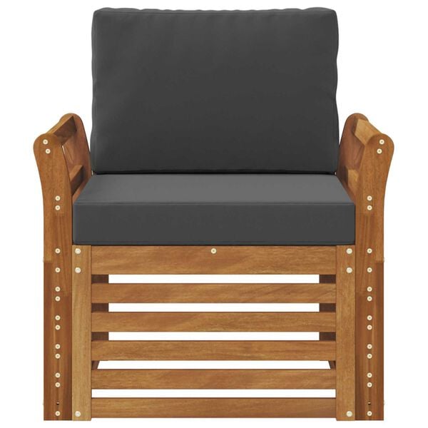 vidaXL Utomhussoffset Massivt akaciatr&auml; och polyester Naturf&auml;rg