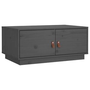 vidaXL Soffbord gr&aring; 80x50x35 cm massiv furu