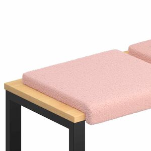 vidaXL B&auml;nk kudde 2 st Sherpa tyg Rosa Djup 35 cm