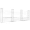 vidaXL U-formad gabionkorg med 4 stolpar järn 380x20x150 cm
