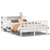vidaXL S&auml;ng med bokhylla utan madrass vit 150x200cm massiv furu