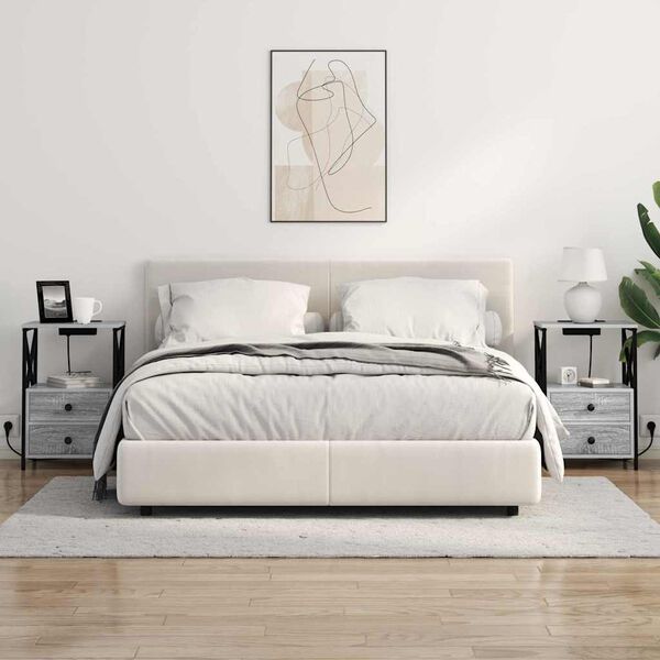 vidaXL Nattduksbord Gr&aring; Sonoma 40 x 31 x 60 cm Konstruerat tr&auml;