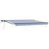 vidaXL Manuell markisram med LED-lampor Bl&aring;, Vit, Antracit 4 &times; 3,5 m