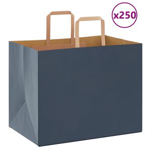 vidaXL Pappersp&aring;sar 250 st med handtag bl&aring; 32x22x24 cm