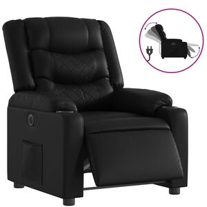 vidaXL Elektrisk reclinerf&aring;t&ouml;lj svart konstl&auml;der