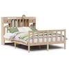 vidaXL S&auml;ng med bokhylla utan madrass 140x190cm massiv furu
