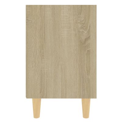 vidaXL Sängbord med ben i massivt trä sonoma-ek 40x30x50 cm