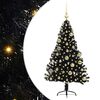 vidaXL Konstgjord F&ouml;rbelyst Julgran Svart 120 cm PVC