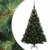 vidaXL Konstgjord julgran med julkulor 120 cm 150 LED-lampor Varmvit
