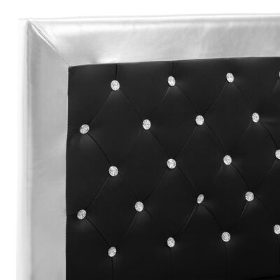 vidaXL Sängram svart konstläder 90x200 cm
