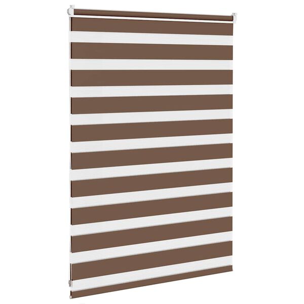 vidaXL Rullgardin zebra brun 115x100 cm tyg bredd 110,9 cm polyester