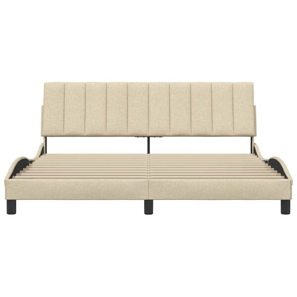 vidaXL Bed Frame without Mattress "Hanko" Cream 180x200 cm Fabric