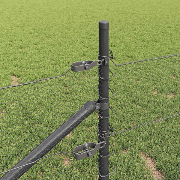 vidaXL St&auml;ngselstolpe Gr&aring; 50 x 1 m (13 mm n&auml;t) St&aring;l och PVC