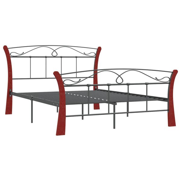 vidaXL Sängram utan madrass svart metall 120x200 cm
