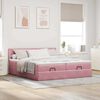 vidaXL Ottoman s&auml;ngram med madrasser rosa 160x200 cm sammet