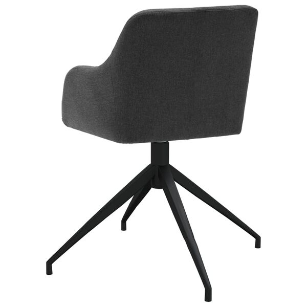 vidaXL Snurrbara matstolar 6 st m&ouml;rkgr&aring; tyg